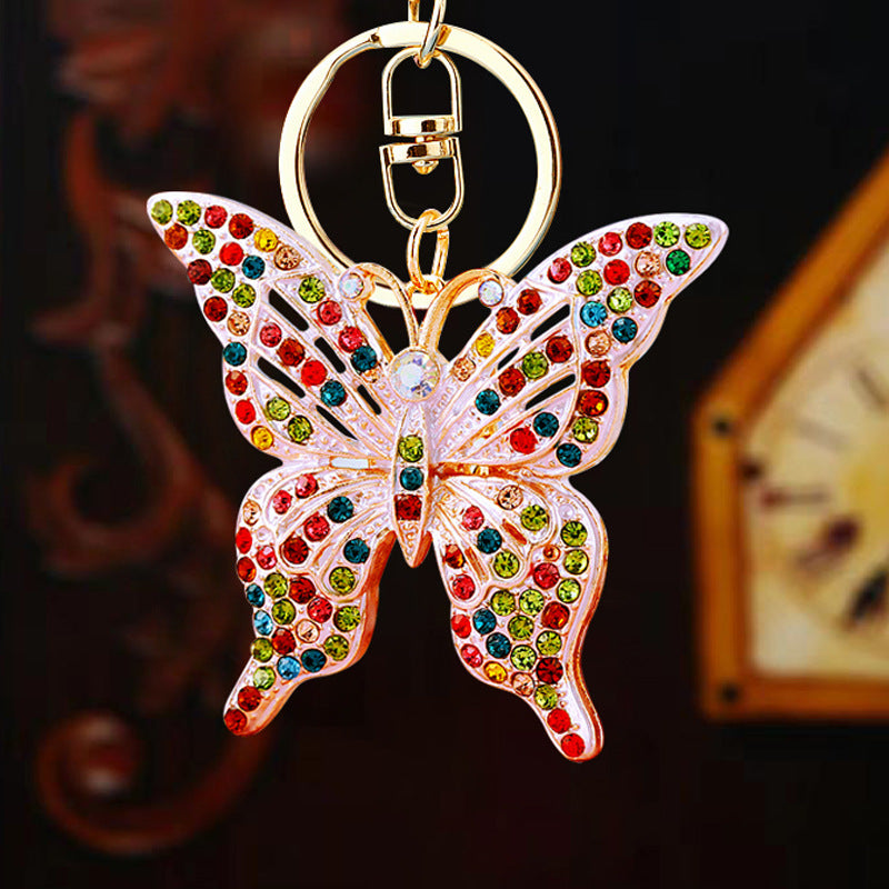 Wholesale Creative Diamond Butterfly Insect Keychain ACC-KC-RuiYuan013