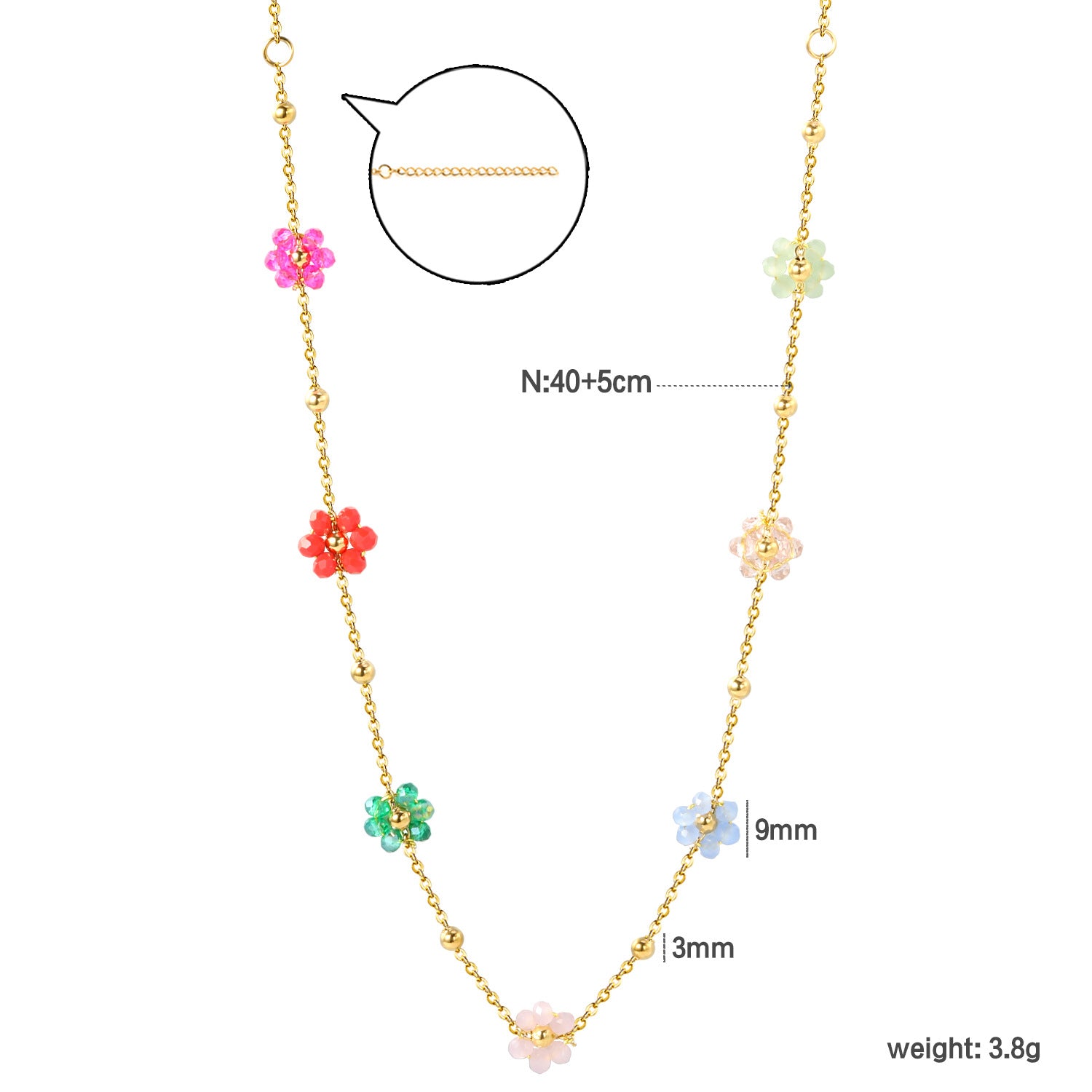 Wholesale Stainless Steel Colorful Pearl and Flower Clavicle Necklace