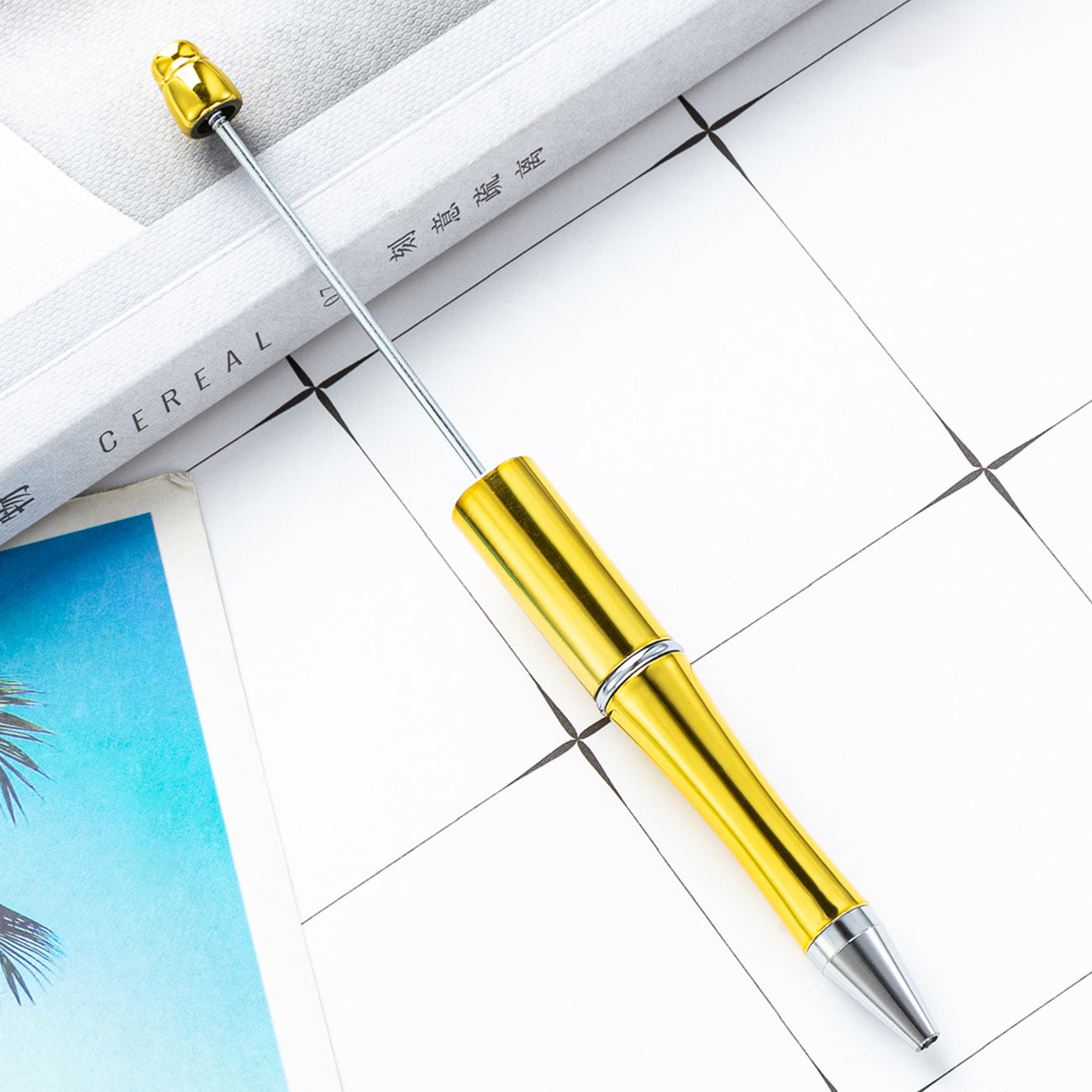 Wholesale V Electroplating Color Beadable Pens Plastic DIY Bead Pens ACC-PN-HuaHao020