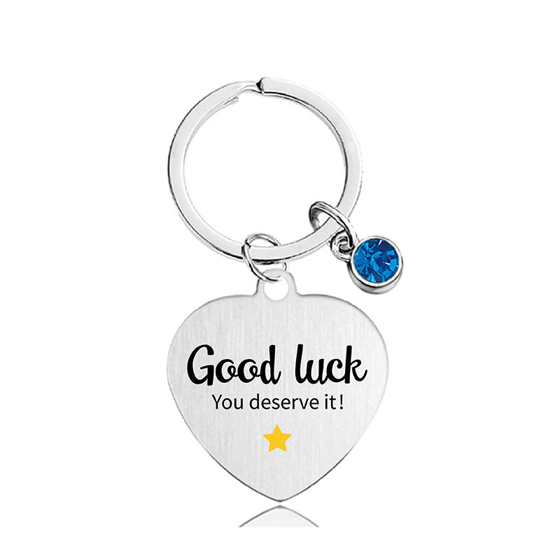 Wholesale Color Printed Blue Diamond Family Affection Inspirational Gift Metal Keychain Creative Keychain ACC-KC-Ganggu022