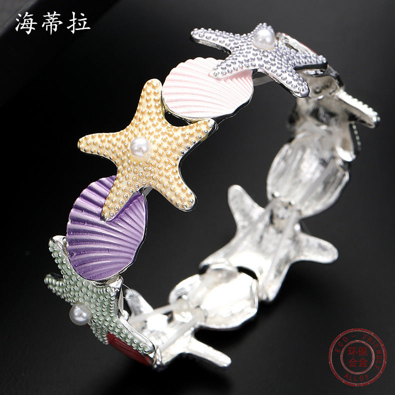 Wholesale colorful starfish elastic bracelet