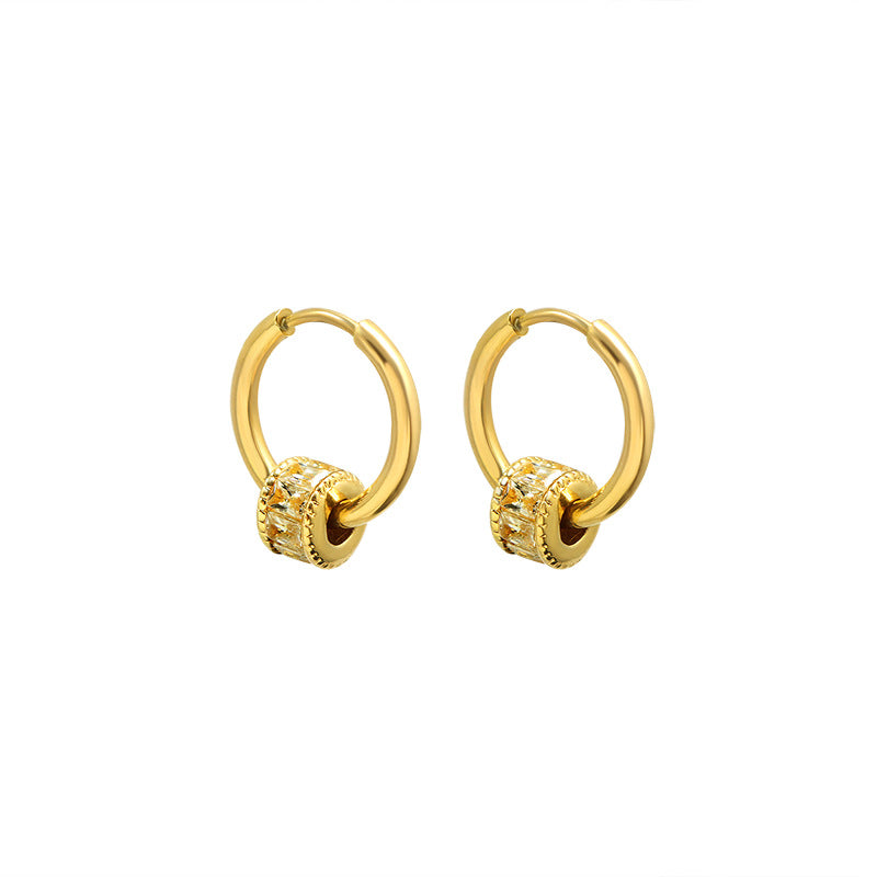 Wholesale Titanium Steel 18K Gold Plated Geometric Simple Earrings and Necklace Set Fashion Jewelry for Women