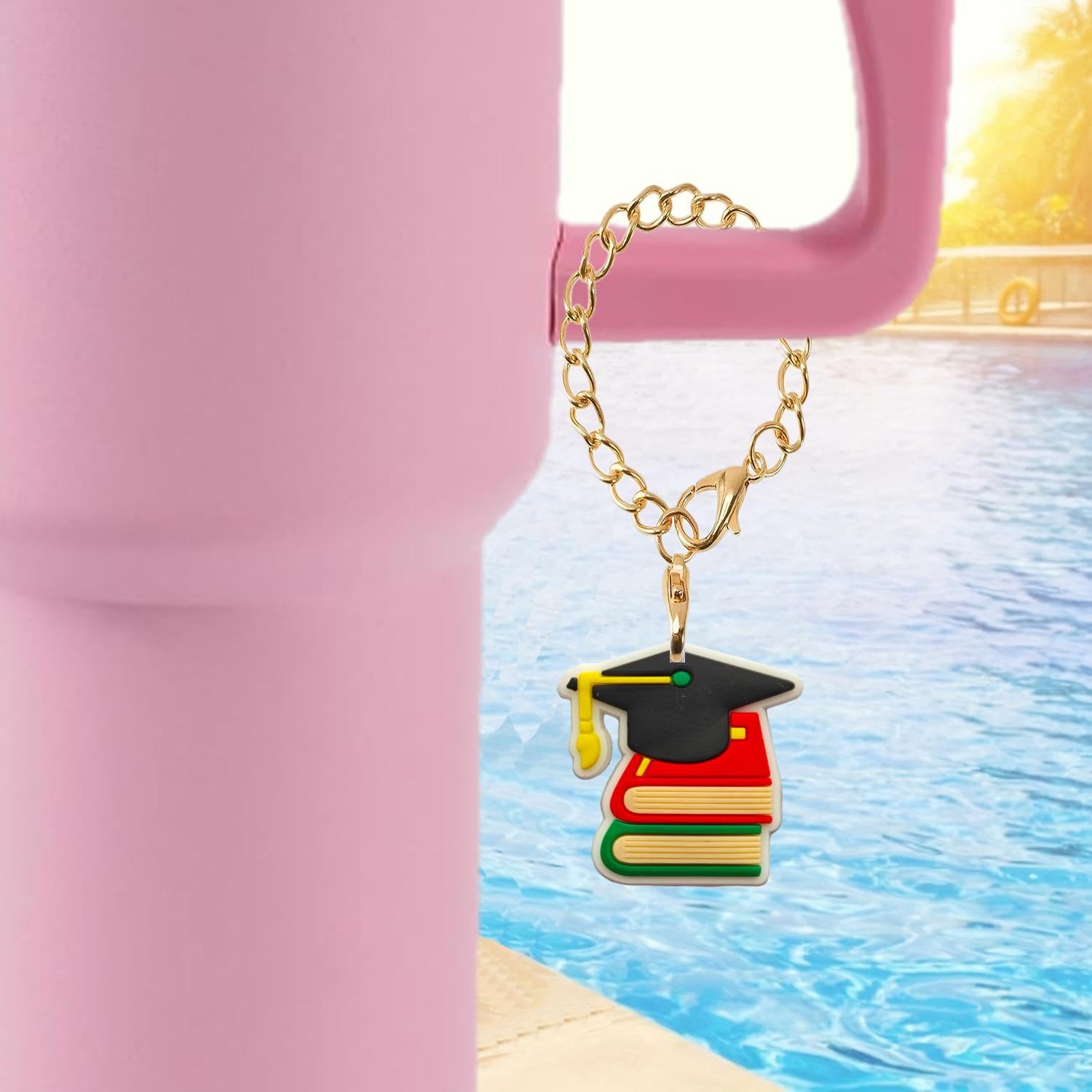 Wholesale Graduation Season Soft Rubber Hanging Chain Cup Accessories Chain ACC-CA-XieJi004