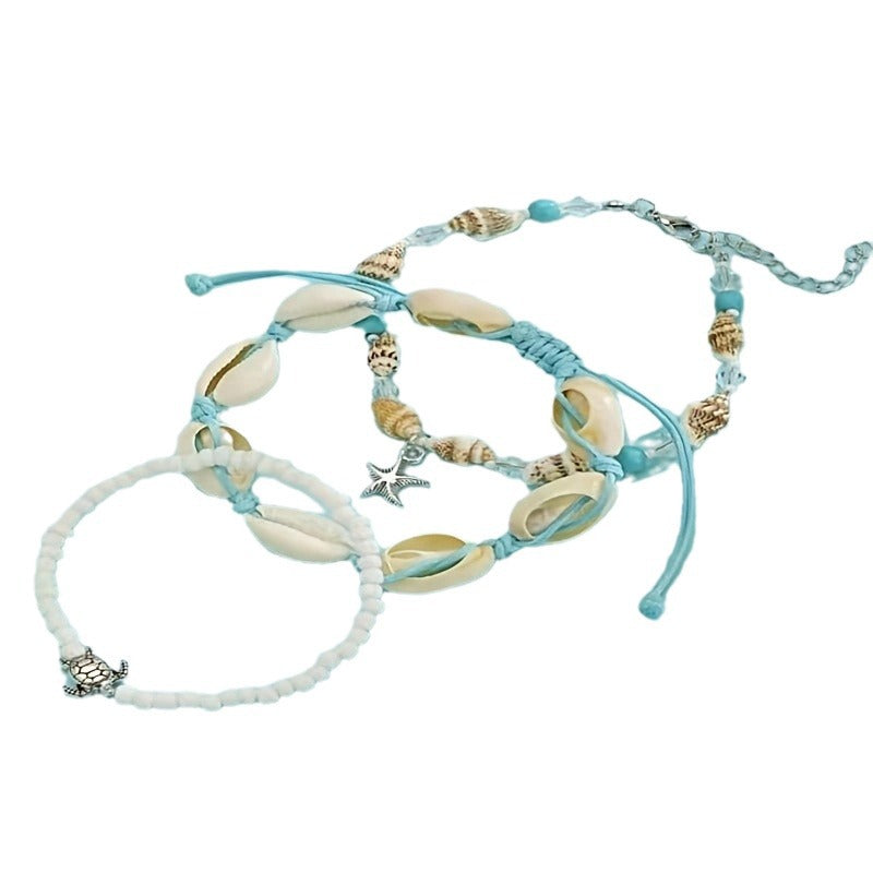 Wholesale  Beaded Natural Shell Turtle Anklet