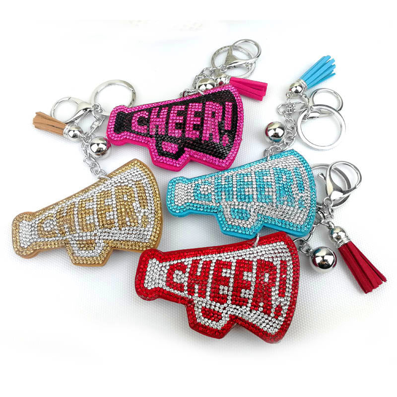 Wholesale creative velvet diamond English letter keychain