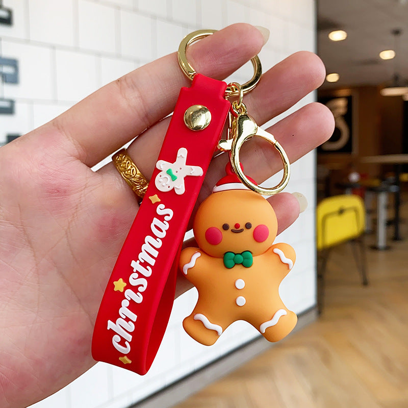 Wholesale Christmas Cartoon PVC Soft Santa Claus Christmas Tree Keychain Cute Keychain ACC-KC-ErLu017