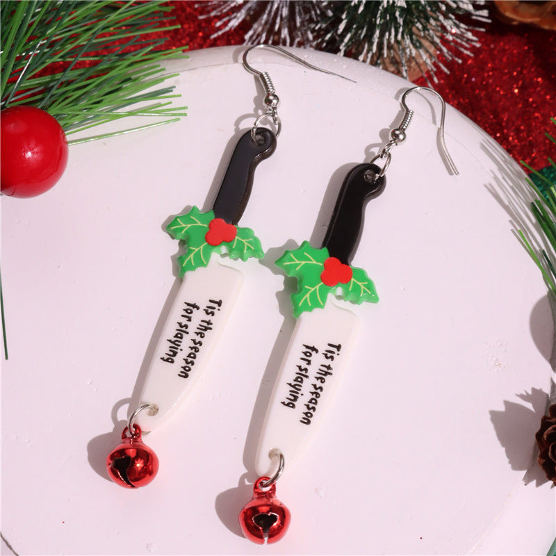 Wholesale Christmas Snowflake Elk Bell Acrylic  Earrings
