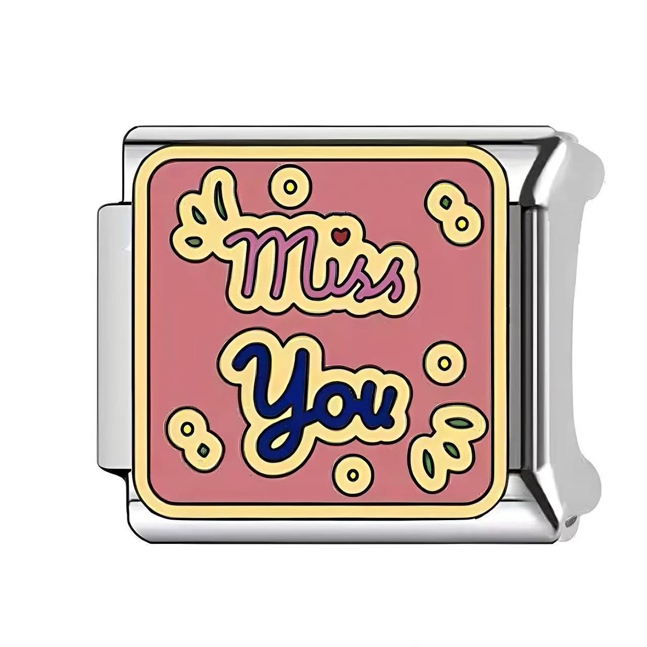 Wholesale Italian Charm Bracelet 9mm DIY English Pattern  Creative Stainless Steel Composable Bracelet