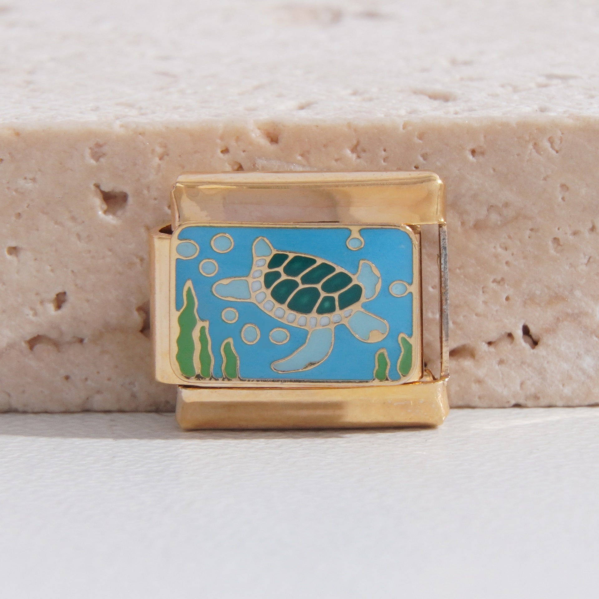 Wholesale Italian Charm Bracelet 9mm DIY Splicing Blue Series Stainless Steel Composable Bracelet