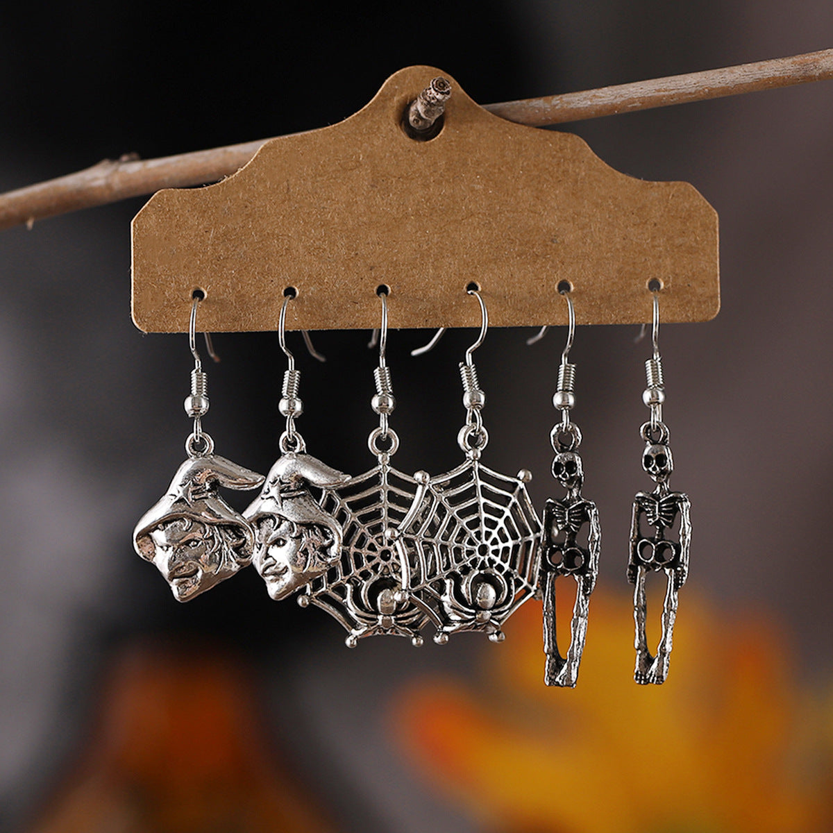 Wholesale 3 Pairs of Halloween Funny Oil Drop Earrings ACC-ES-ChuLian065