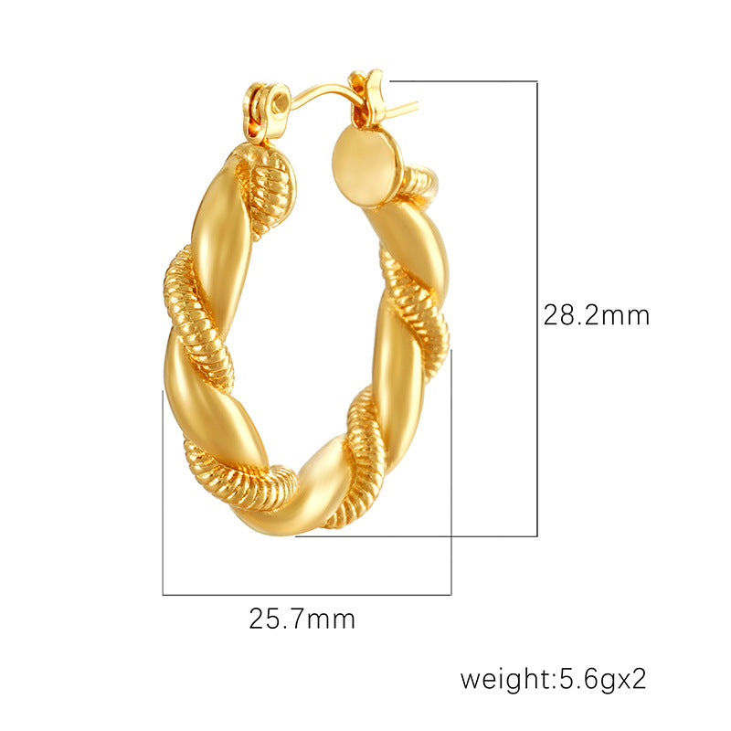 Wholesale Stainless Steel Earrings All-match Women's Round Wrap Earrings