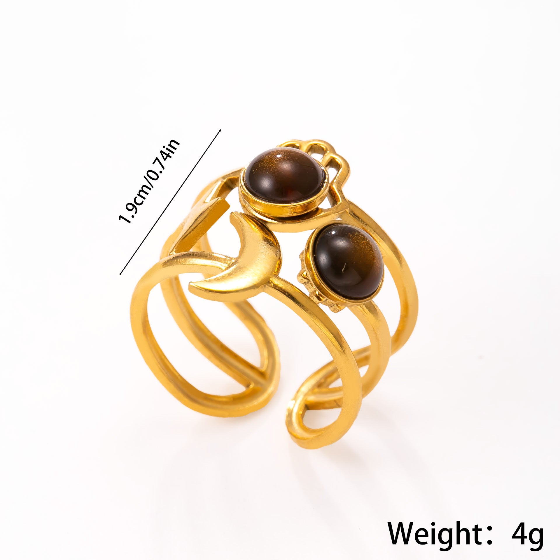 Wholesale Vintage Style Gold Plated Stainless Steel Ring Set - 11 Pieces Boutique Resale Jewelry