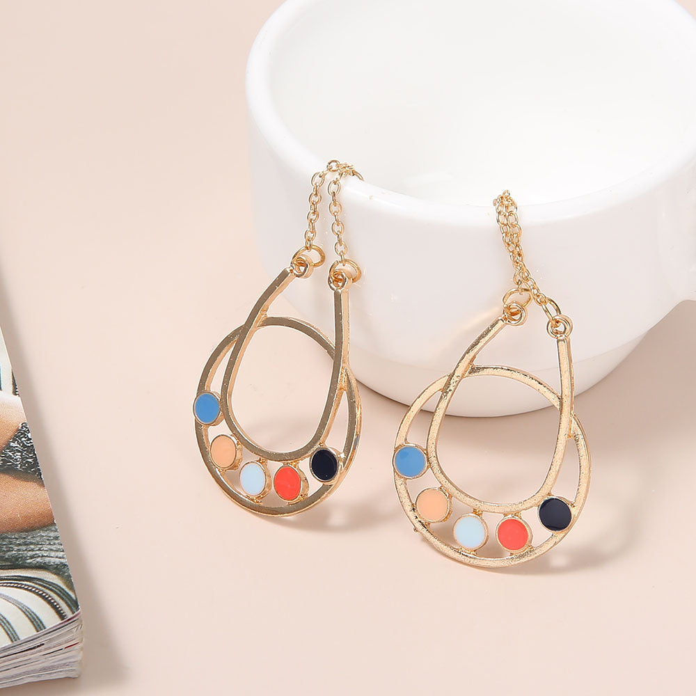 Wholesale Personality Exaggerated Drop Color Flower Earrings