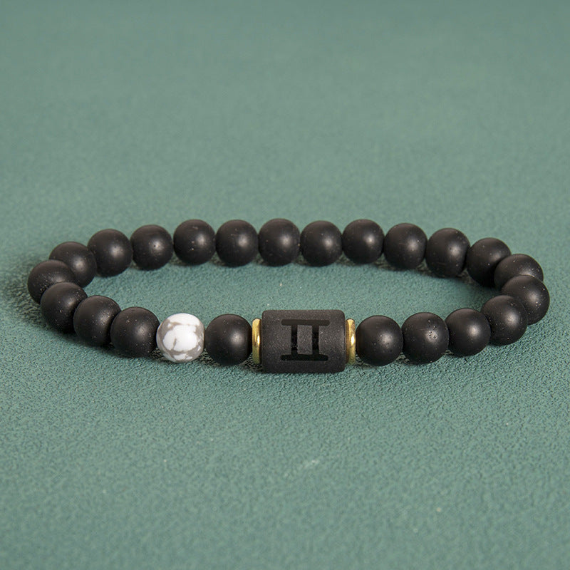 Wholesale 2pcs Zodiac Obsidian Natural Tiger Eye Stone Men's Beaded Bracelets ACC-BT-Xinc001