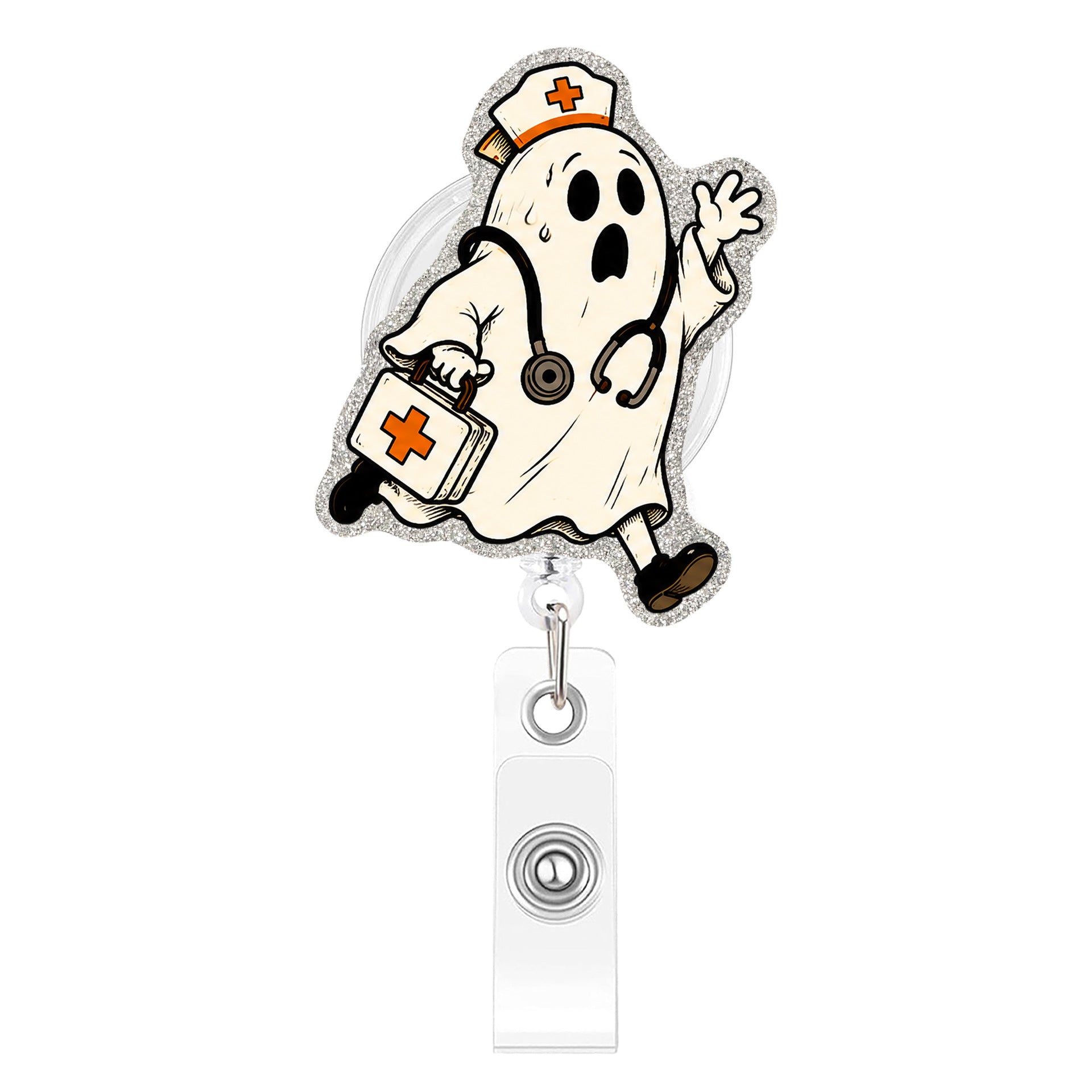 Wholesale Hurry Doctor Series Name Badges with Retractable Buckles,   Medical Staff Easy-Pull Buckles,  Acrylic Glitter Badges and Pendants