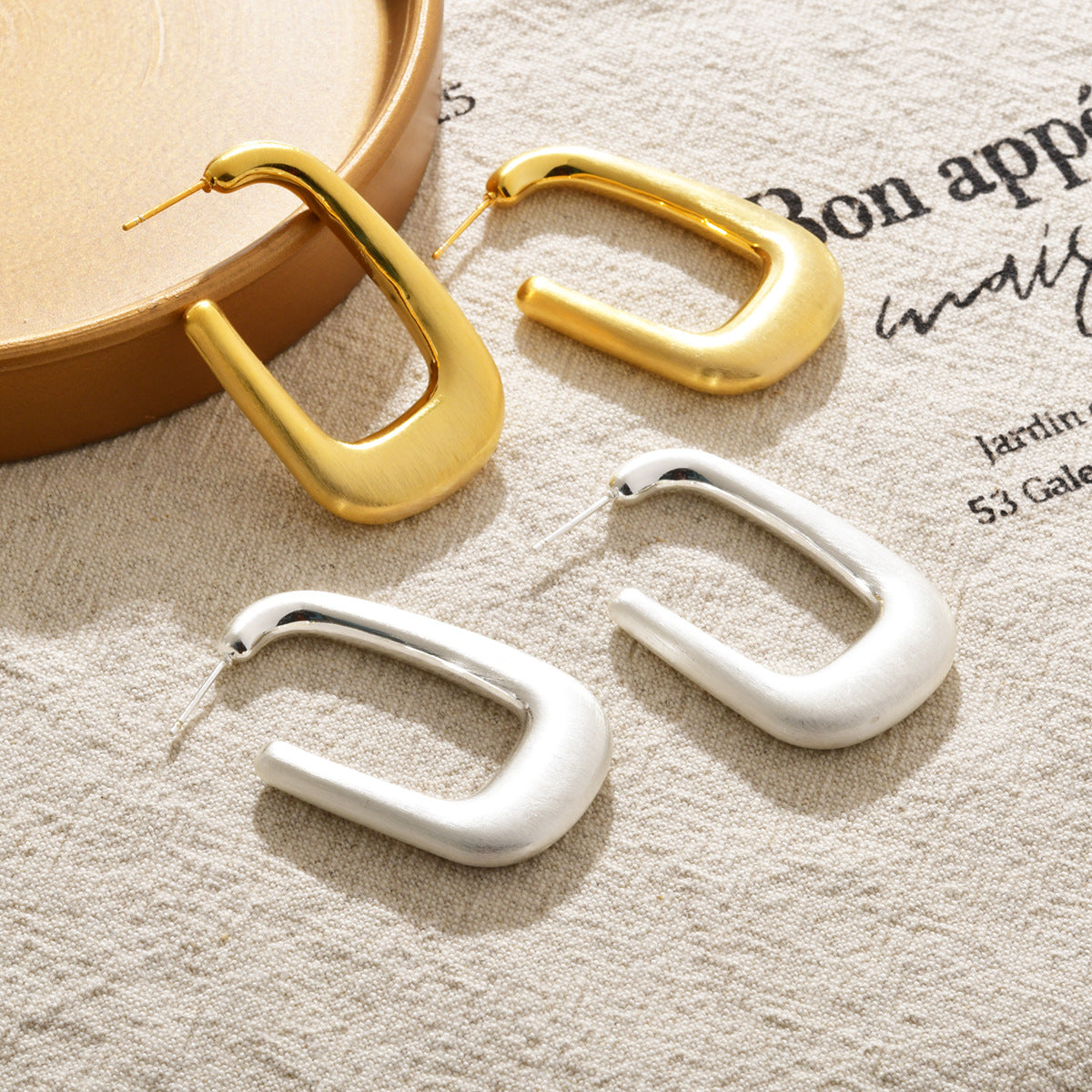 Wholesale Personalized  Geometric  Plated Gold Earrings