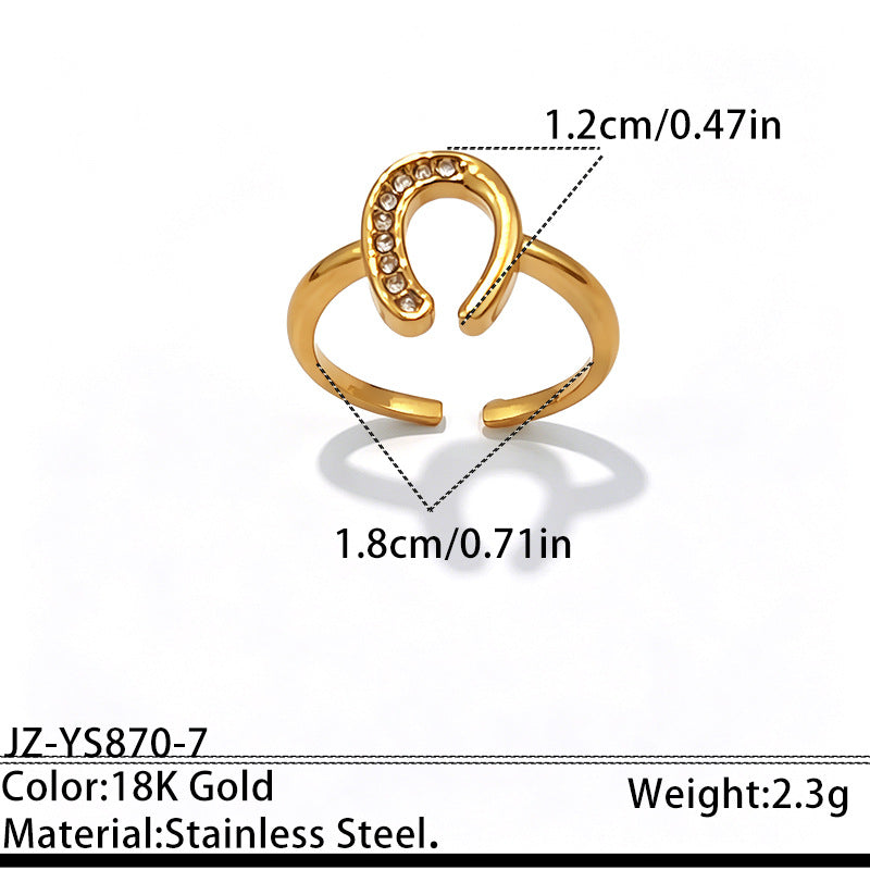 Wholesale Stainless Steel Gold Plated Open Geometric Oval Design Ring Fashion Accessory for Everyday Wear