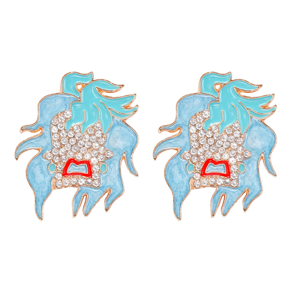 Wholesale Black and White Hair Funny Halloween Earrings ACC-ES-JuJia008