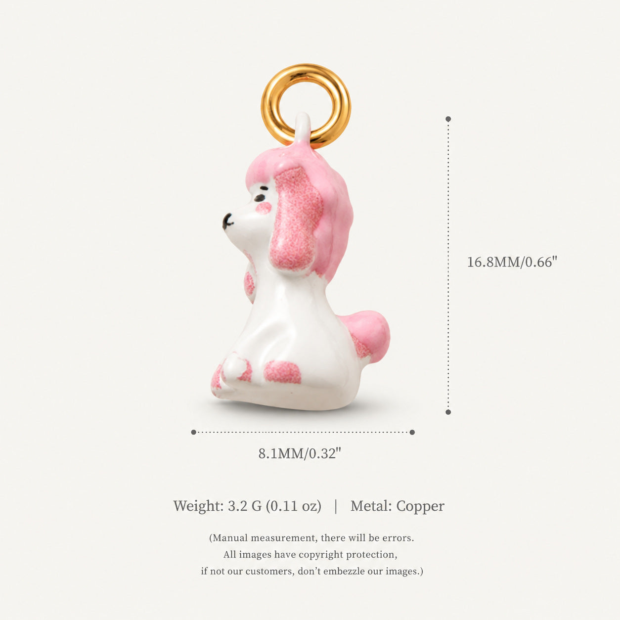 Wholesale Copper Electroplated Cute White Dog Cartoon Pendant Jewelry Accessory Gift