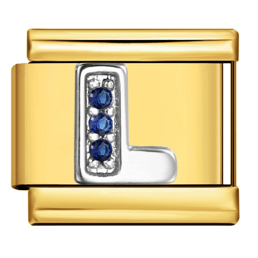 Wholesale 9mm Italian Charm Starter Bracelets DIY Letter Single Section Creative Stainless Steel Composable Bracelet