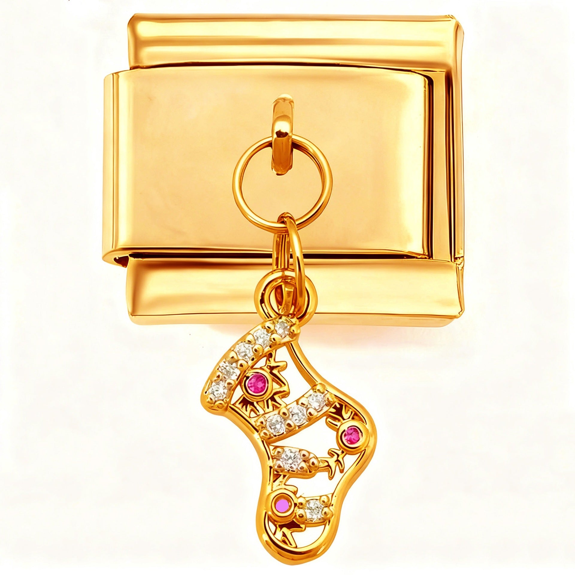 Wholesale Italian  New Year gold module DIY pendant bracelet