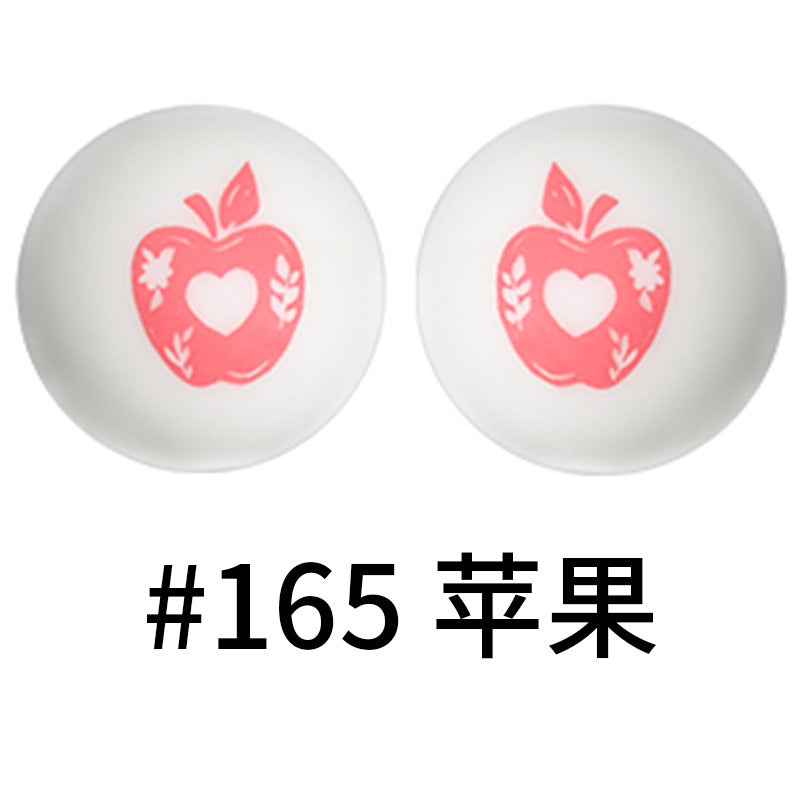 Wholesale 50pcs 15mm Western Style Leopard Skull Color Aztec Printed Silicone Balls Beads ACC-BDS-HeSheng006