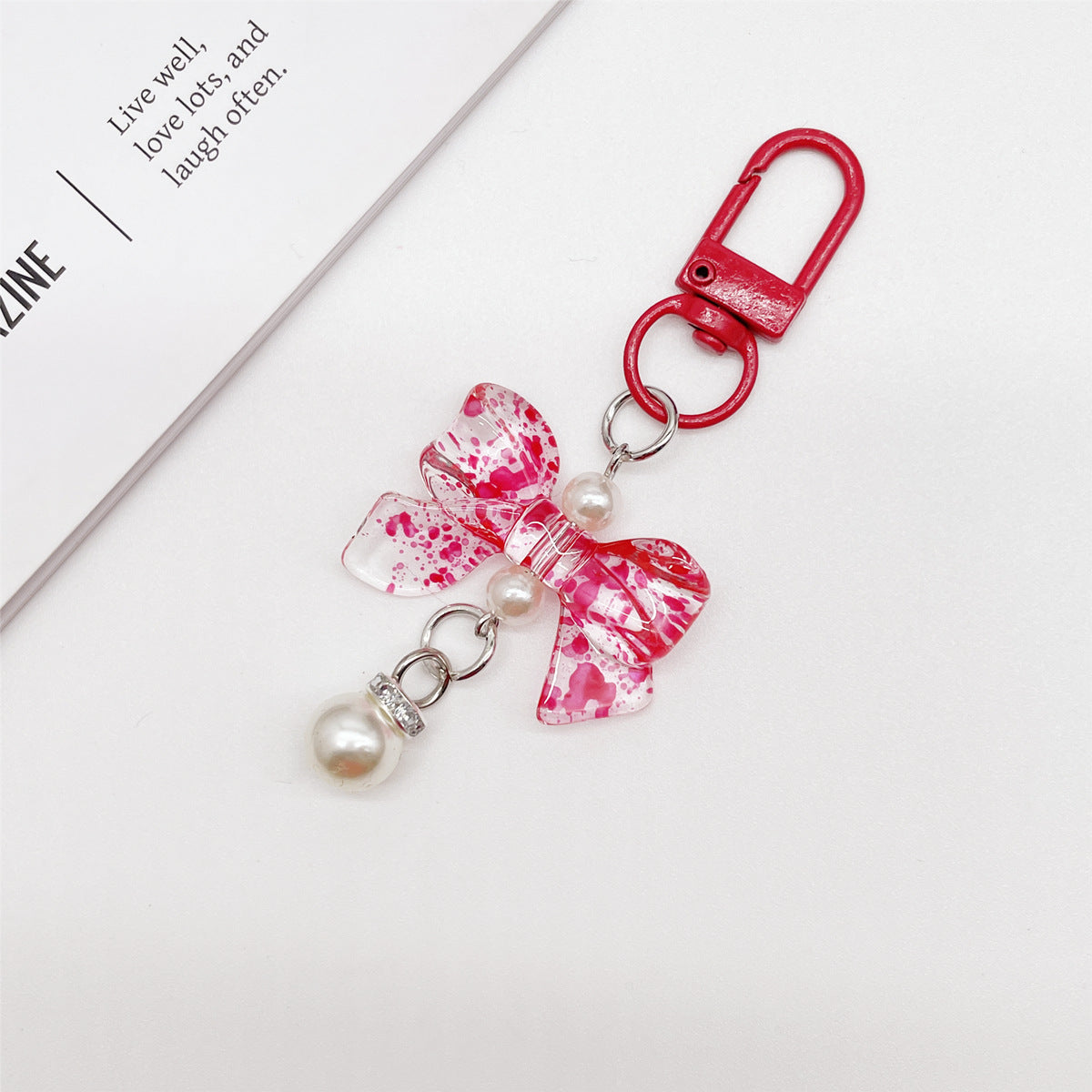 Wholesale Candy Colored Bowknot Texture Keychain Bag Charm Phone Accessory Gift