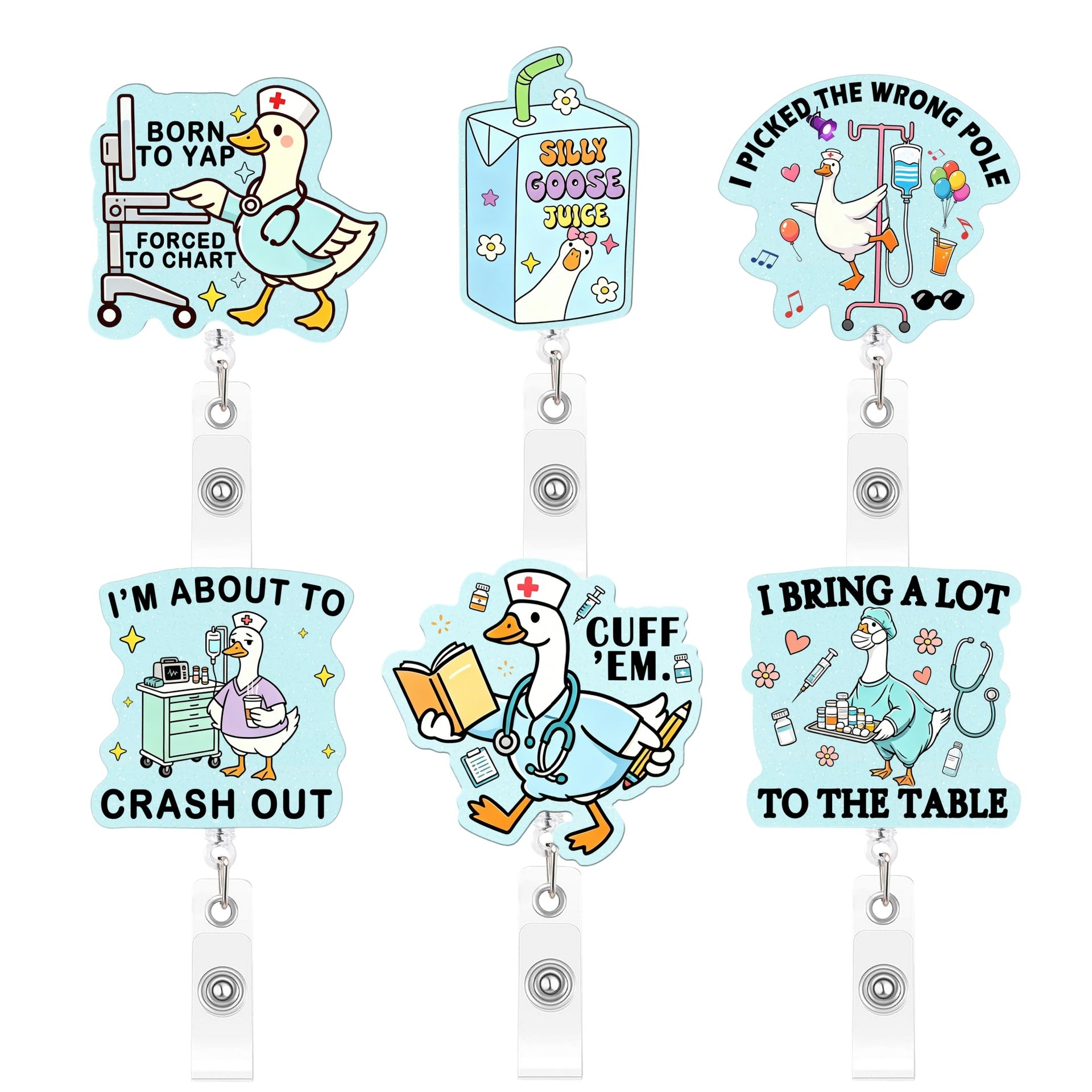 Wholesale Plastic Retractable Badge Reel Funny Duck Design For Nurses Medical Students Gift