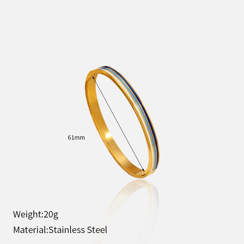 Wholesale colored titanium steel enamel bracelet