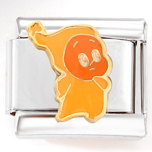 Wholesale Italian Charm Bracelet 9mm DIY  Little Yellow Duck    Creative Stainless Steel Composable Bracelet  ACCVIP