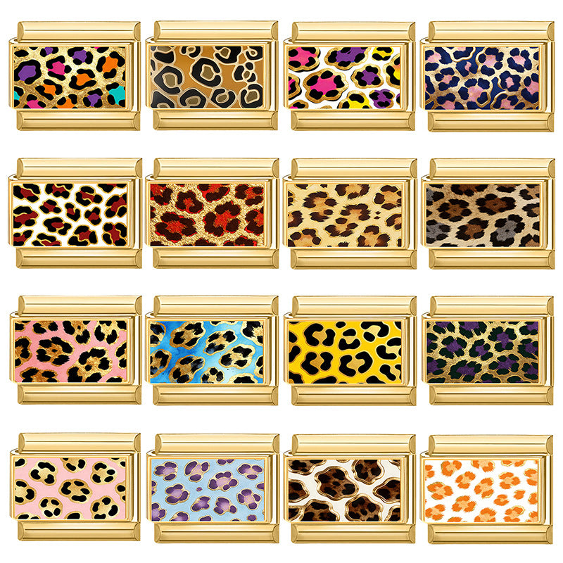 Wholesale Leopard Pattern DIY Modular Bracelet Accessories Alloy Plated Fashion Accessory for Boutique Resale