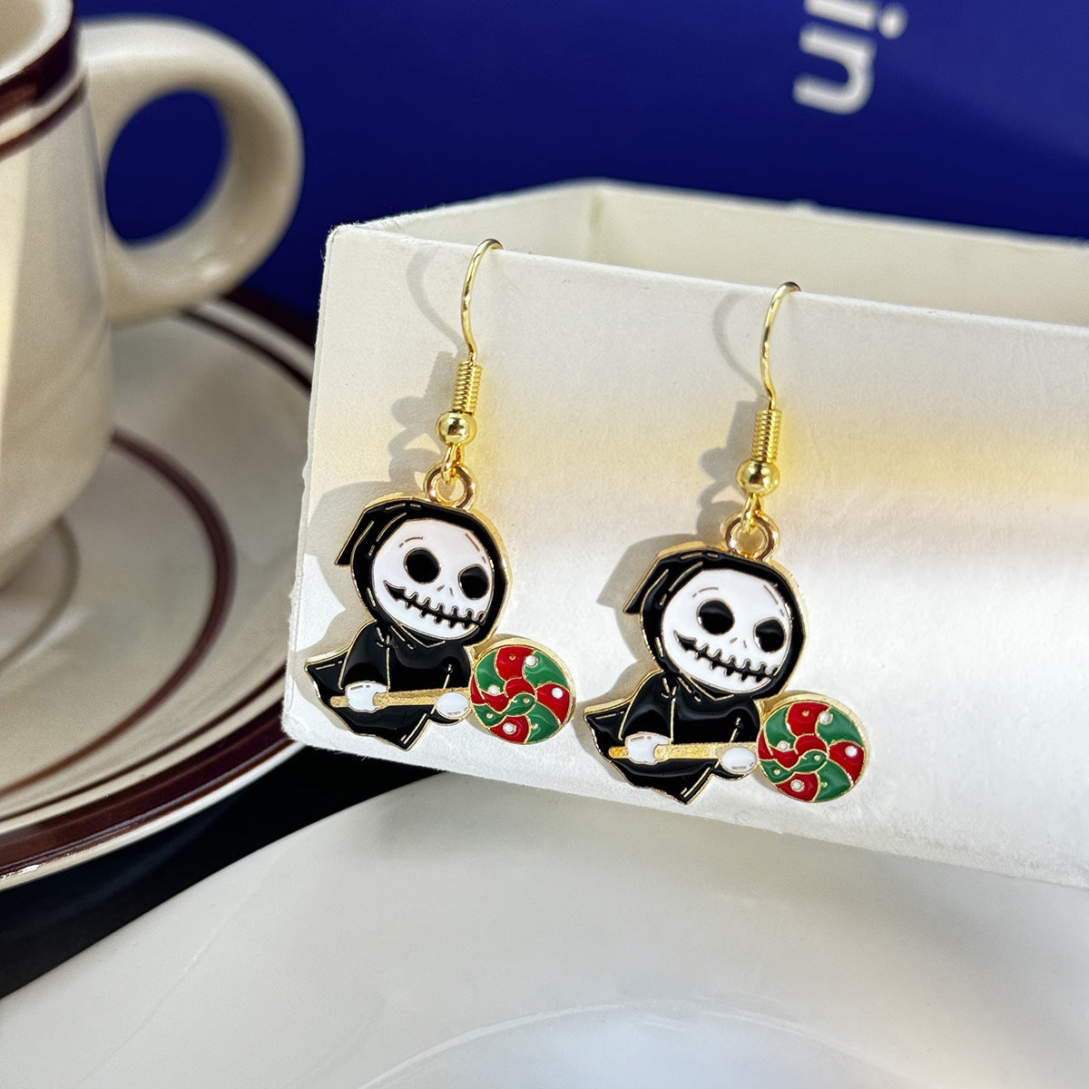 Wholesale  Funny Skull Earrings