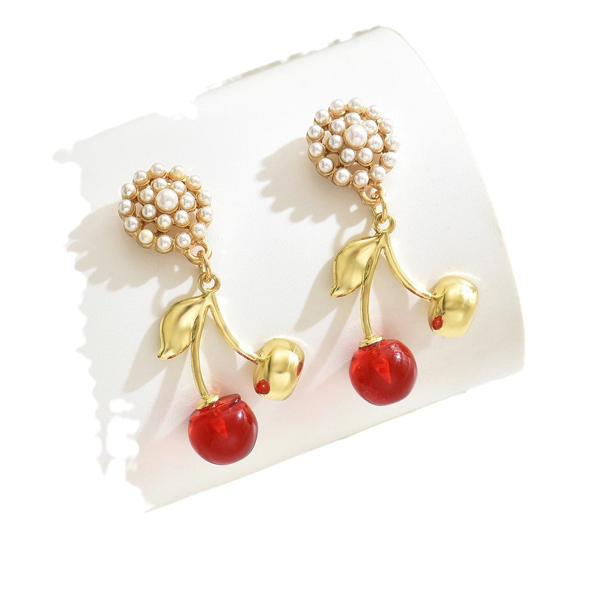 Wholesale  four color optional pearl cherries earrings