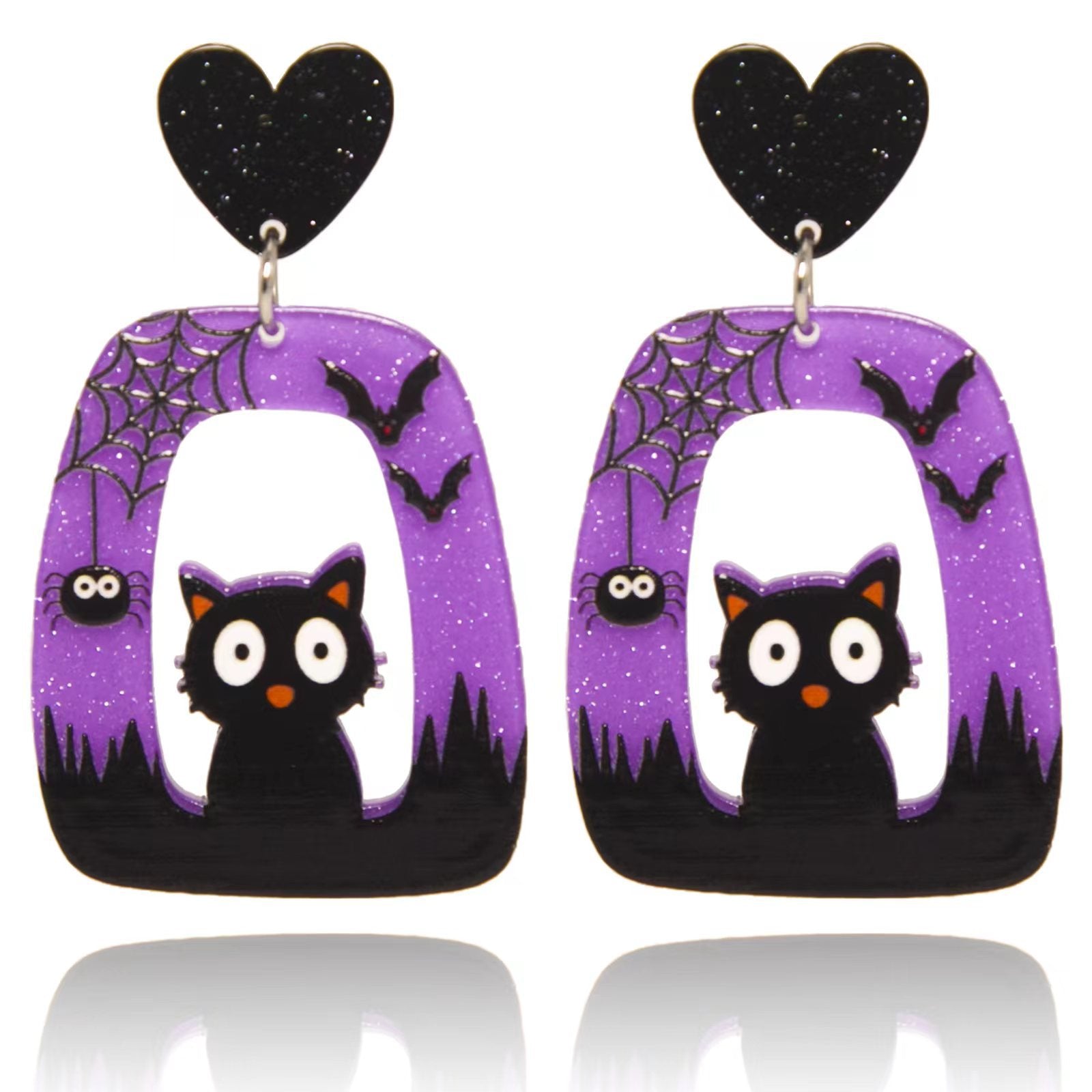 Wholesale  Halloween Funny Pumpkin Ghost Spider Cat Skull Exaggerated Earrings