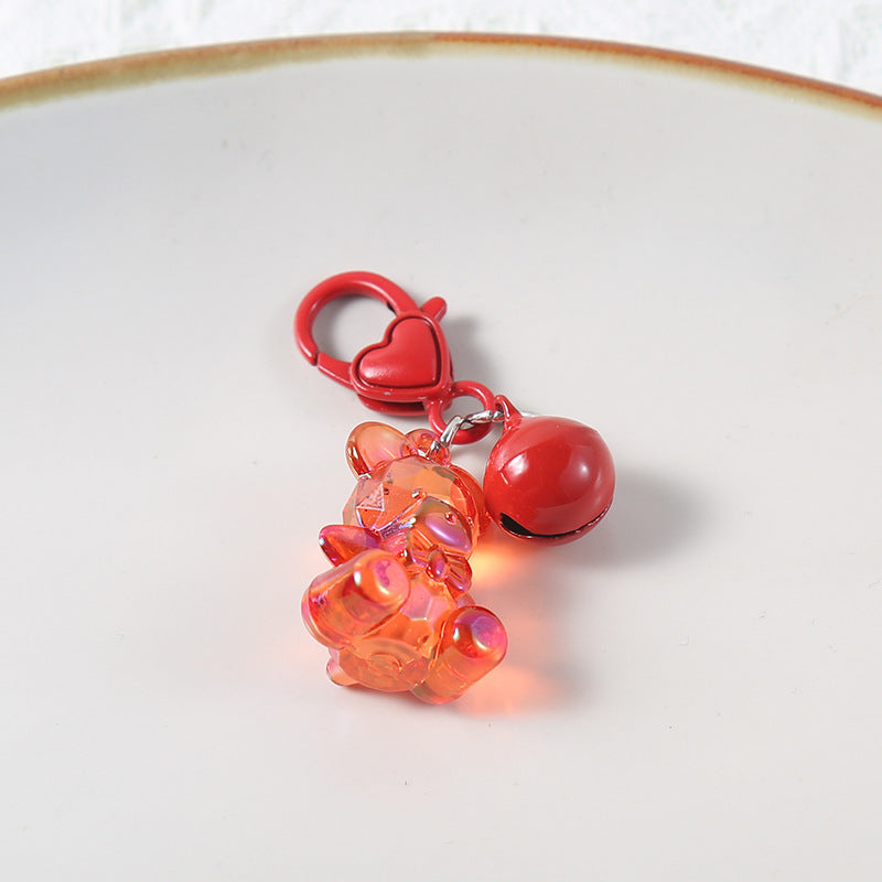 Wholesale Acrylic Teddy Bear Keychains, Bell Pendants ACC-KC-HuiMei011
