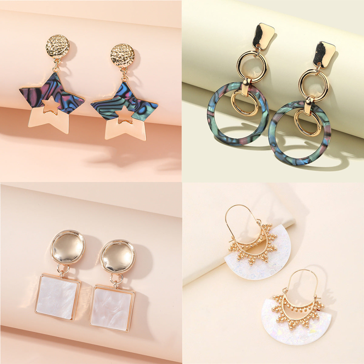 Wholesale Bohemian Fan Shaped Earrings ACC-ES-JunJie008