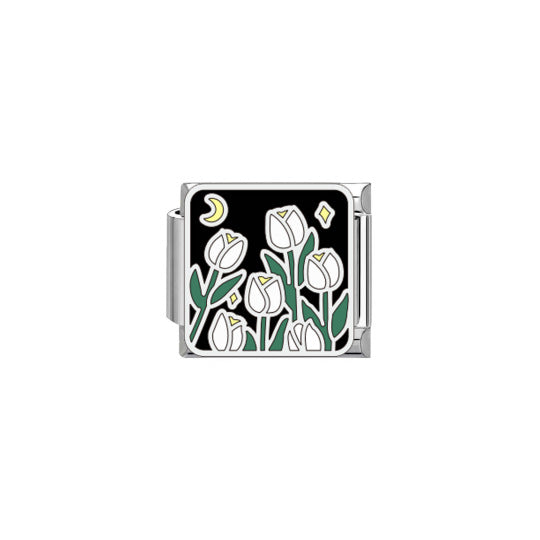Wholesale New Floral Series Italian Modular Bracelet - DIY Interlocking Template Jewelry