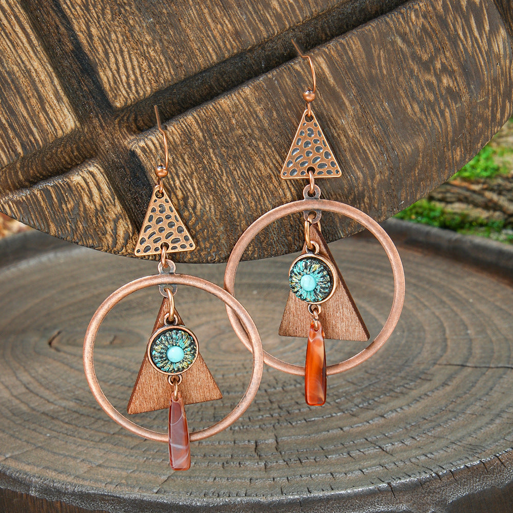 Wholesale Retro Bohemian Alloy Geometric Earrings for Everyday Wear
