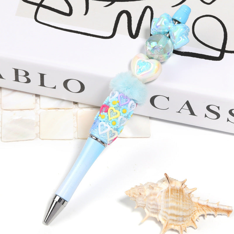 Wholesale 50pcs DIY Accessories Colorful Mocha Rhinestone Inlaid Love Acrylic Beads ACC-BDS-BLG067