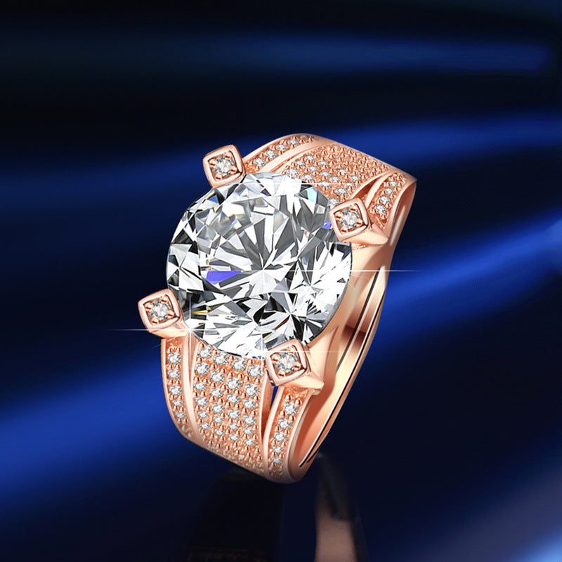 Wholesale Fashion 925 Silver Men S Ring With Moissanite Look Stone White Gold Tone Electroplated Finish Gift Ready Boutique Resale