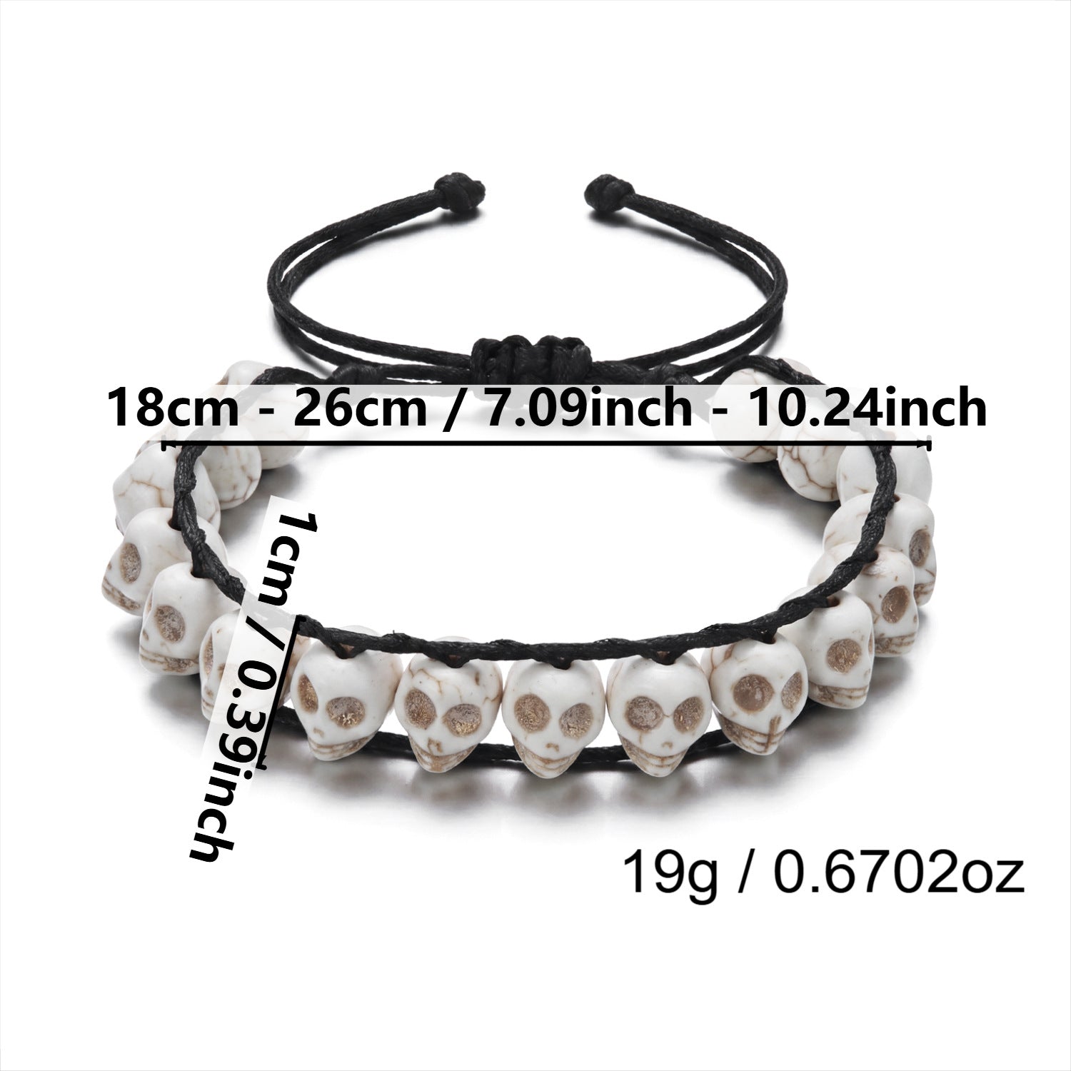 Wholesale Gothic Skull Glass Bead Bracelet Multilayer Red Black Contrast  Fashion Accessory Boutique Resale