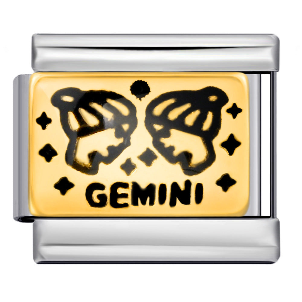 Wholesale Italian Charm Bracelet 9mm DIY Splicing Removable 12 Constellation Stainless Steel Composable Bracelet