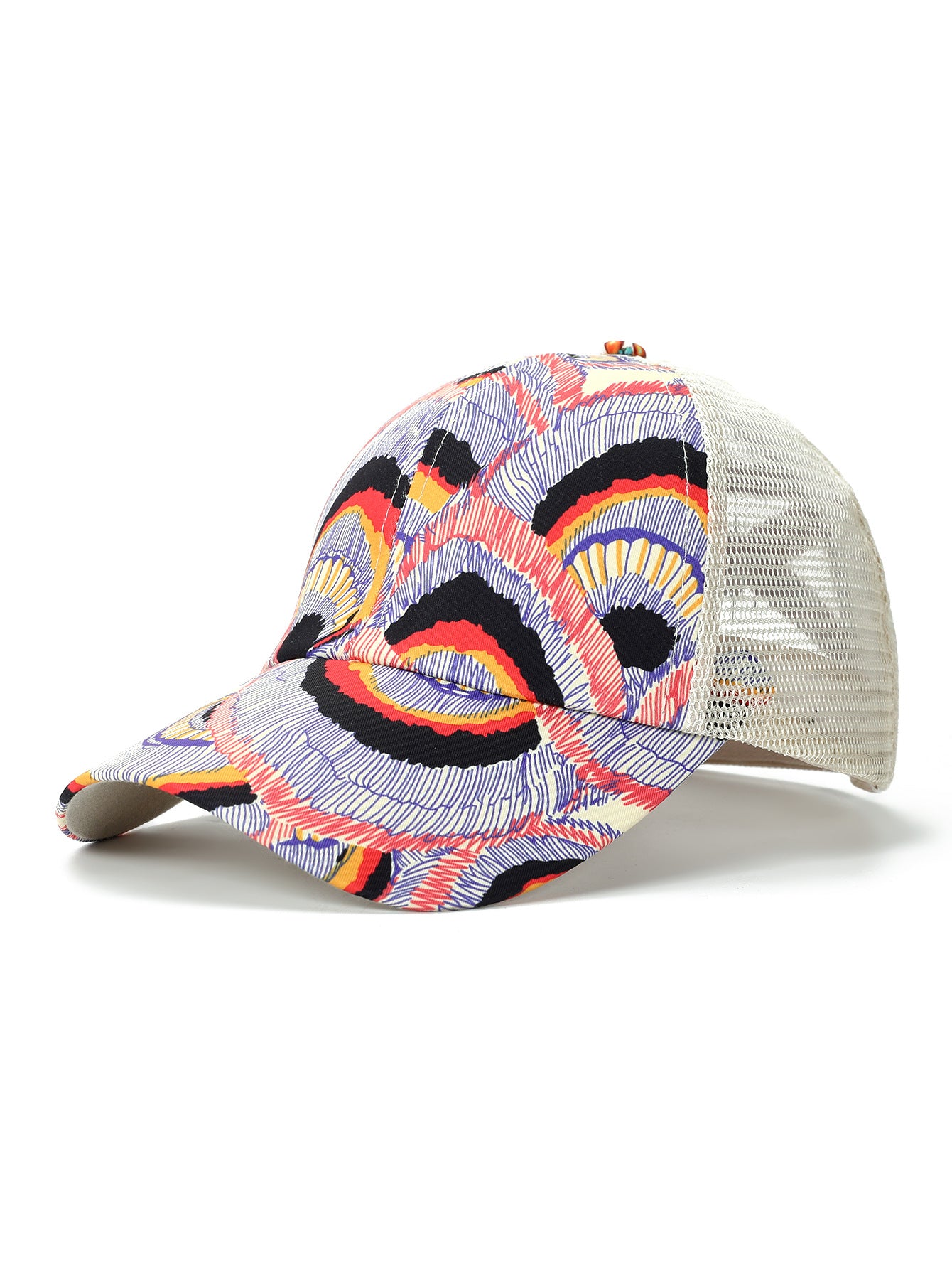 Wholesale Trendy Peony Digital Print Baseball Cap Wide Brim Sun Hat Fashion Accessory Boutique Gift