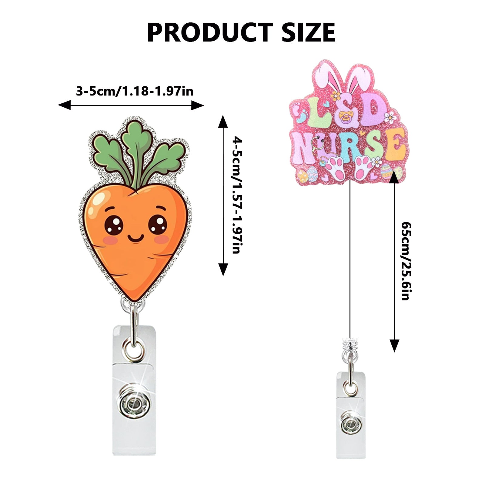 Wholesale Abs Plastic Retractable Rotating Badge Holder with Easter Bunny Egg Design for ID Cards