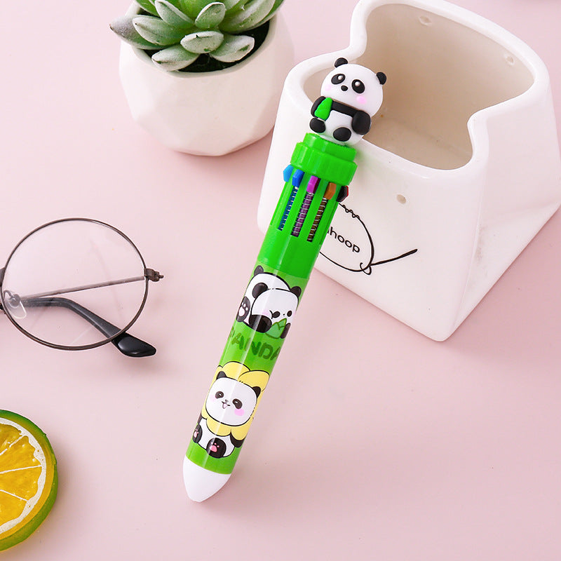 Wholesale Cute Panda Ten Color Ballpoint Pen