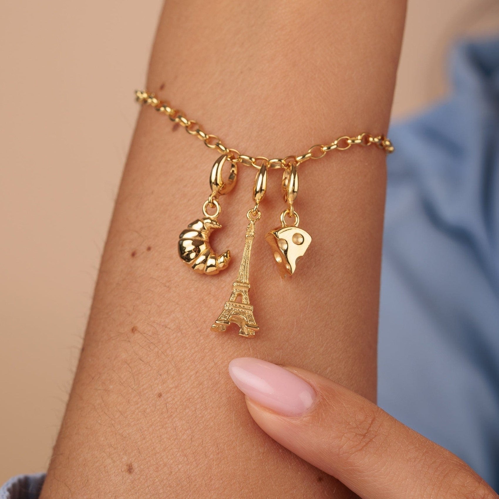 Wholesale Vacuum-plated 18K gold stainless steel DIY bear pendant necklace