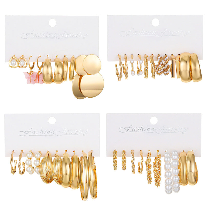 Wholesale Geometric Alloy Earrings Set ACC-ES-QW005