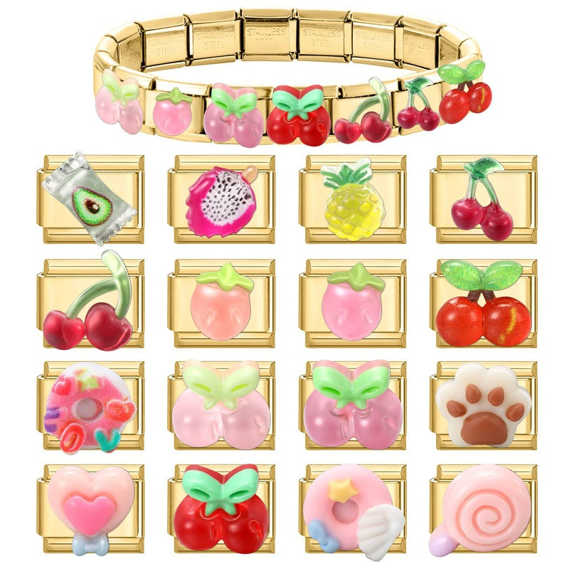 Wholesale Italian Charm Bracelet 9mm DIY Splicing Cute Creative Stainless Steel Composable Bracelet