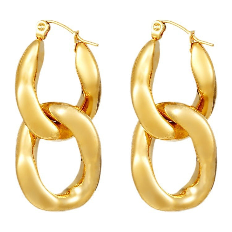 Wholesale 18K Stainless Steel Stitching Texture Earrings ACC-ES-MuShan040