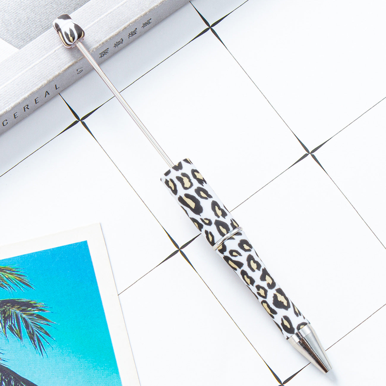 Wholesale Beadable Pens Cow Print Leopard Print Christmas Plastic Pen DIY for Beaded